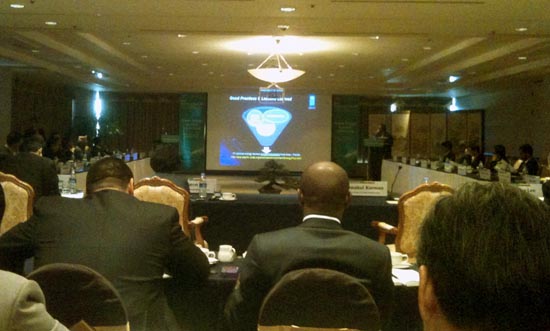 18일 오전 진행된 그린에너지서밋에서 블루메일 자문관이 기조연설을 진행하고 있다.     ⓒ 추광규 