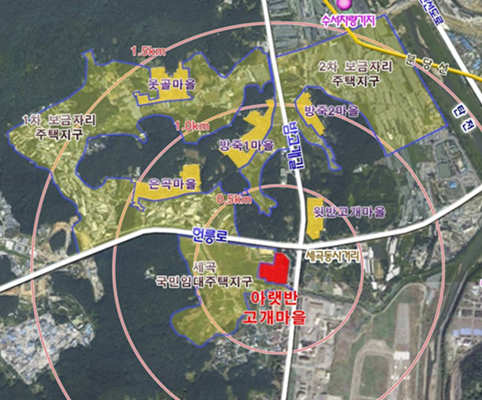 서울시 강남구 세곡동 아랫반고개마을 지구단위계획 위치도(사지제공 서울시)