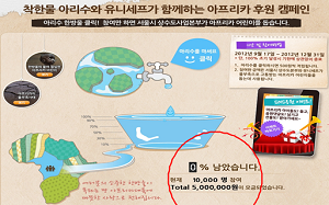 목표를 조기 달성해 종료된 캠페인 페이지  