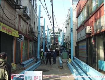 아케이드 설치전 동원 골목시장