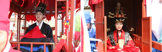 '고종·명성후 가례' 재현행사 고종(우측) 명성황후(좌측).