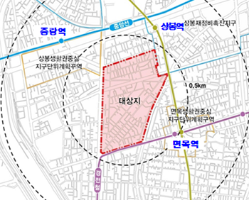 면목패션 특정개발진흥지구 위치도