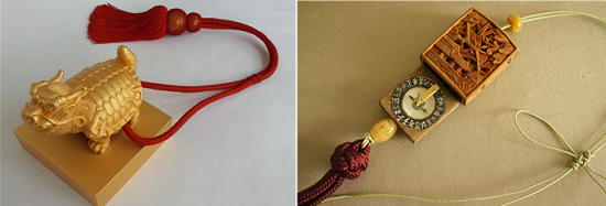 조선국왕지인(왼쪽) 대추나무 전각패철선(오른쪽)