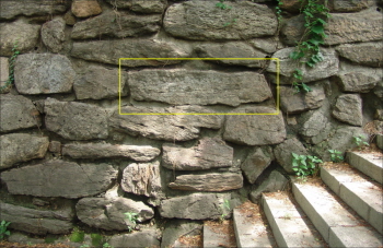 성곽축조 초기인 태조시대에 처음 쌓은 성벽 