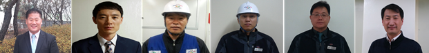 왼쪽부터 조의현, 장재일, 김일현, 이영관, 김태연, 김동연