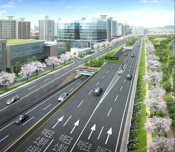 서부간선도로 지하도로 시점부 전경 