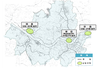 자전거 친화 마을 3개소 위치도