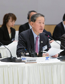 제24회 한일재계회의에 참석한 허창수 전경련 회장이 인사말을 하고 있다. &copy;전경련 