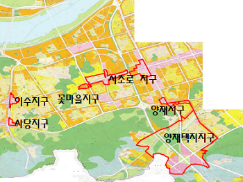 올림픽대로 개선 타당성조사 위치도 