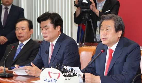 친박 좌장 서청원 의원이 불참한 가운데 새누리당 최고위원회의가 열리고 있다. Ⓒ영등포시대