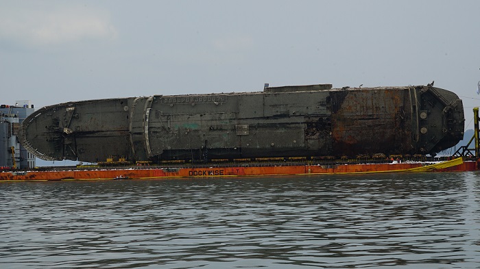 1073일 만에 전체의 모습을 드러낸 세월호 전체모습 Ⓒ해수부 