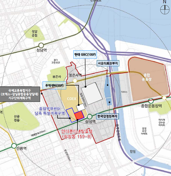 남측 특별계획구역 세부개발계획 결정 위치도