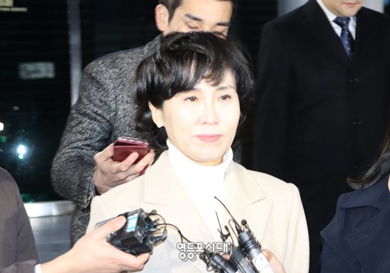 김혜경 씨가 기자들의 질문에 답하고 있다. Ⓒ영등포시대 