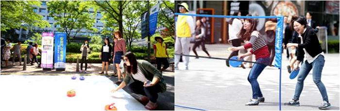 플로어컬(왼쪽)과  핸들러(오른쪽)