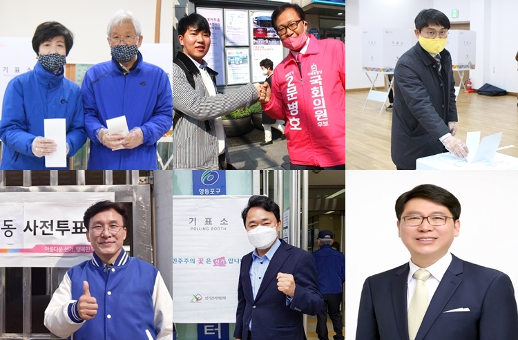 김영주, 문병호, 정재민, 김민석, 박용찬, 김지향 후보(왼쪽부터)