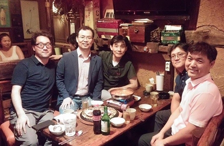 장준하기념사업회에서 함께 활동한 왼쪽부터 본인, 서울대학교 강대중 교수, 이준영 선배, 전국광역시도의회의장협의회 수석전문위원 이동영, 국민대 이규일 교수 