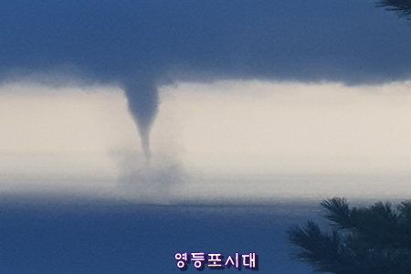 ▲10월 2일 울릉도 사동항 인근 앞바다에 나타난 용오름 현상 ©기상청