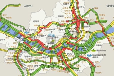 설날 당일(22일) 오후 2시 도로 정체 예상도 