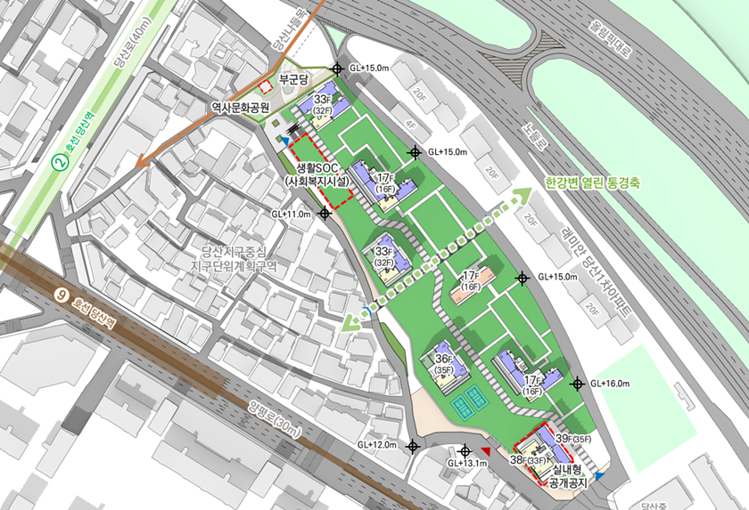 ▲건축 배치계획안