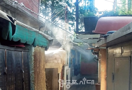 ▲영등포구가 쪽방촌에 운영 중인 쿨링포그/이미지=영등포구 제공