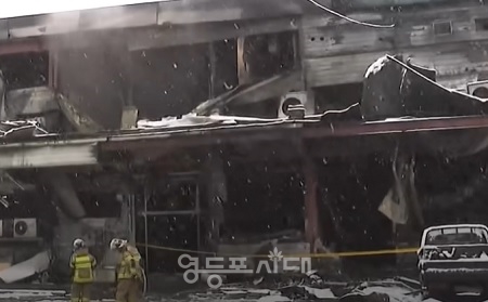 ▲화재로 전소된 서천 특화시장/이미지=jtbc영상 캡처 