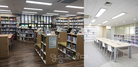 ▲서울시 금천구 참새작은도서관 시설 개선 전(왼쪽)과 후. ©서울디자인센터 제공