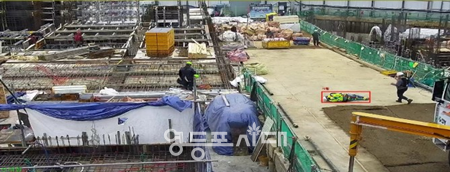 ▲AI 영상검지기 예시 화면(작업자 쓰러짐). ©서울시 제공