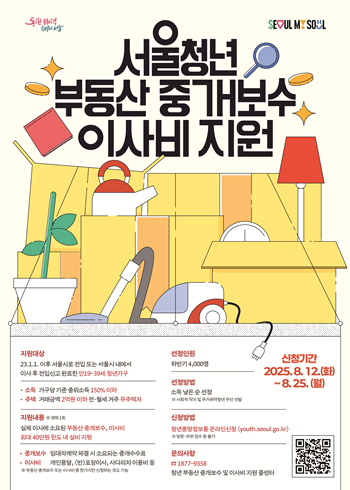 ▲청년 부동산 중개보수 및 이사비 지원사업 홍보 포스터. ⓒ서울시 제공