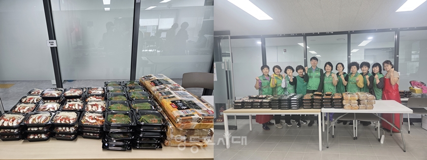 ▲신길6동 부녀회가 10월 15일 지역 내 저소득층을 위해 펼친 밑반찬 봉사활동 Ⓒ영등포시대