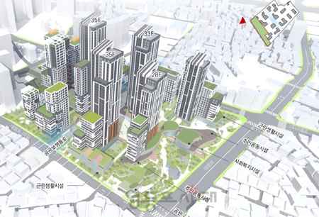 ▲대림동 855-1번지 일대 대림1구역 주택정비형 재개발사업 조감도/영등포구 제공 