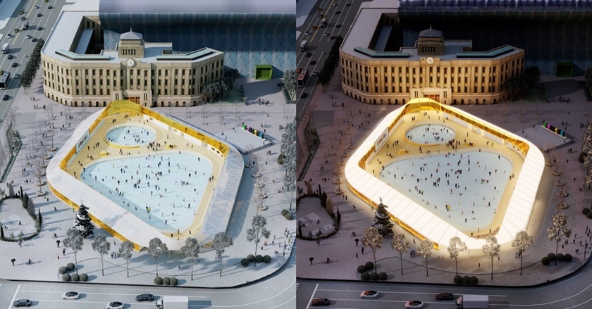 ▲서울광장 주간(왼쪽)과 야간(오른쪽) 모습/이미지=서울시 제공