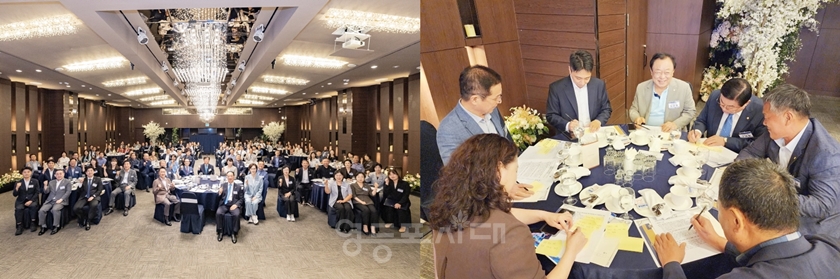 ▲민주평통 영등포구협의회 ‘2026년 3분기 정기회의’에 참석한 관계자들의 기념촬영(왼쪽)과  분임토론회(오른쪽) ⓒ민주평통 영등포구협의회