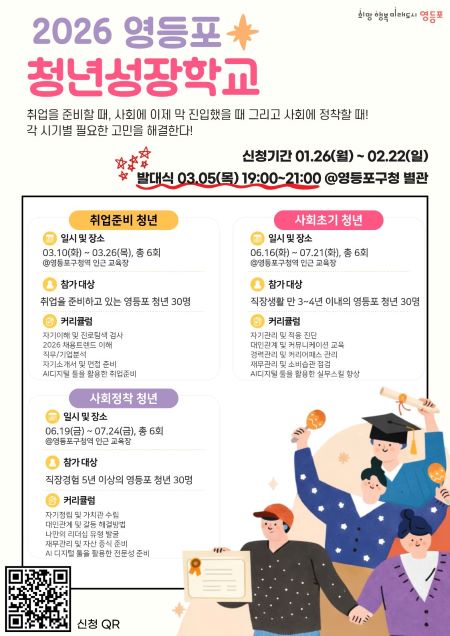 2026년 영등포 청년 성장학교 홍보 포스터
