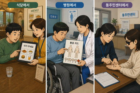 장애인 의사소통 서포터를 형상화한 AI 생성 일러스트(@서울시)